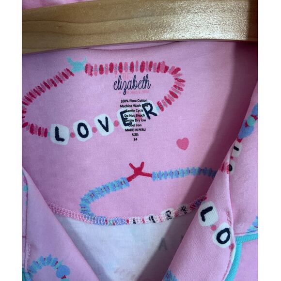 Swifty Friendship Bracelet Pima Cotton Pajamas NWT‎ size 14 - Picture 3 of 6
